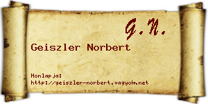 Geiszler Norbert névjegykártya