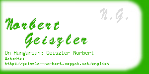 norbert geiszler business card
